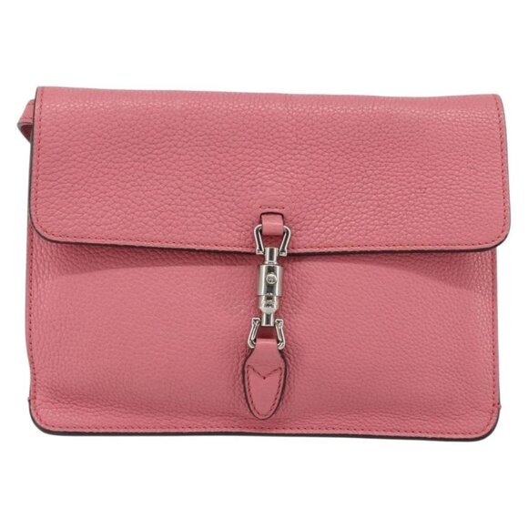 GUCCI New Jackie Shoulder Bag Leather Pink Silver - Picture 2 of 16